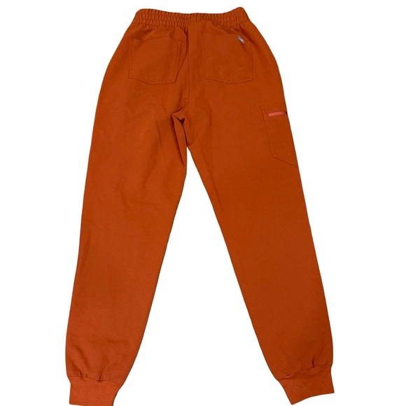 🧡 FIGS Zamora Jogger Scrub Pants Auburn Orange High Waisted Small Tall - Picture 14 of 16